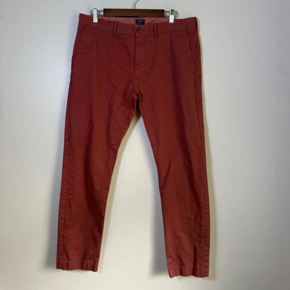 J.Crew Driggs Slim Fit Chino Pants Size 34x32 Burnt Orange